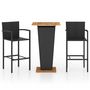 Voir la diapositive 2 : VIDAXL Ensemble de bar de jardin 3 pcs Noir