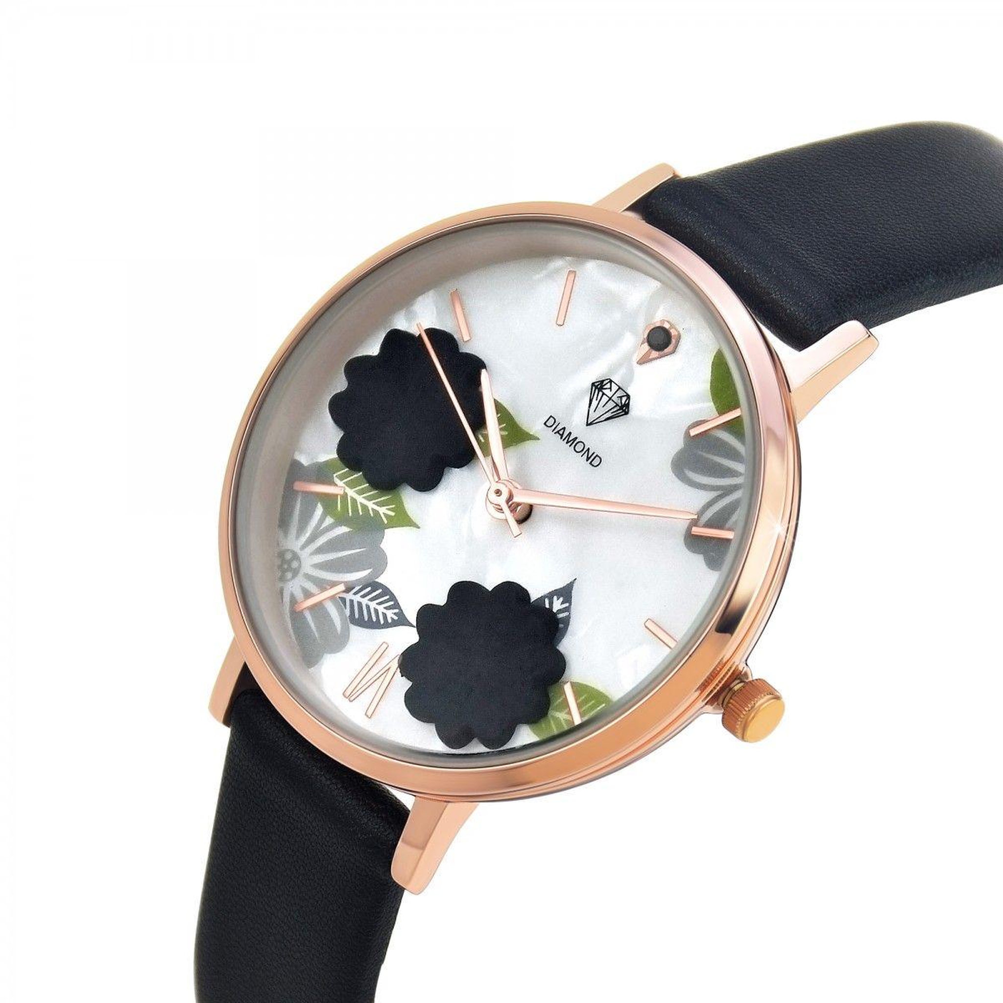 Voir la diapositive 3 : SC CRYSTAL Montre Anissa SC Crystal ornée d'un véritable diamant noir