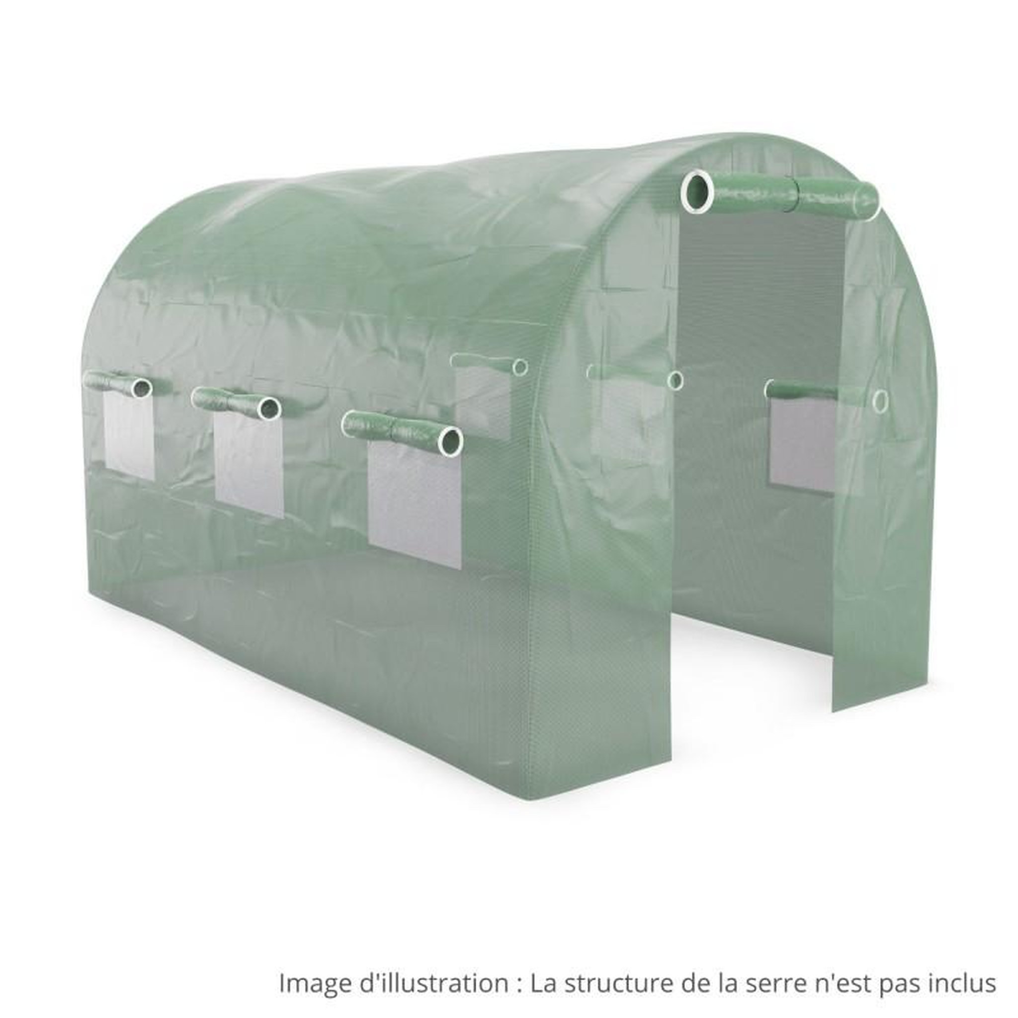 Voir la diapositive 1 : EUROSPEN Bâche armée pour serre de jardin tunnel 7m2 Green Roof