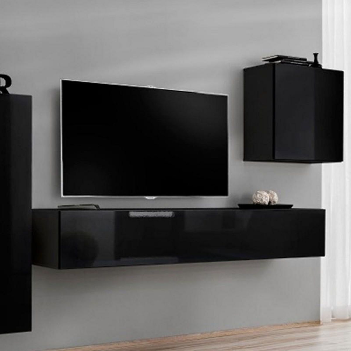 Paris Prix Meuble TV Mural Design  Switch III  330cm Noir
