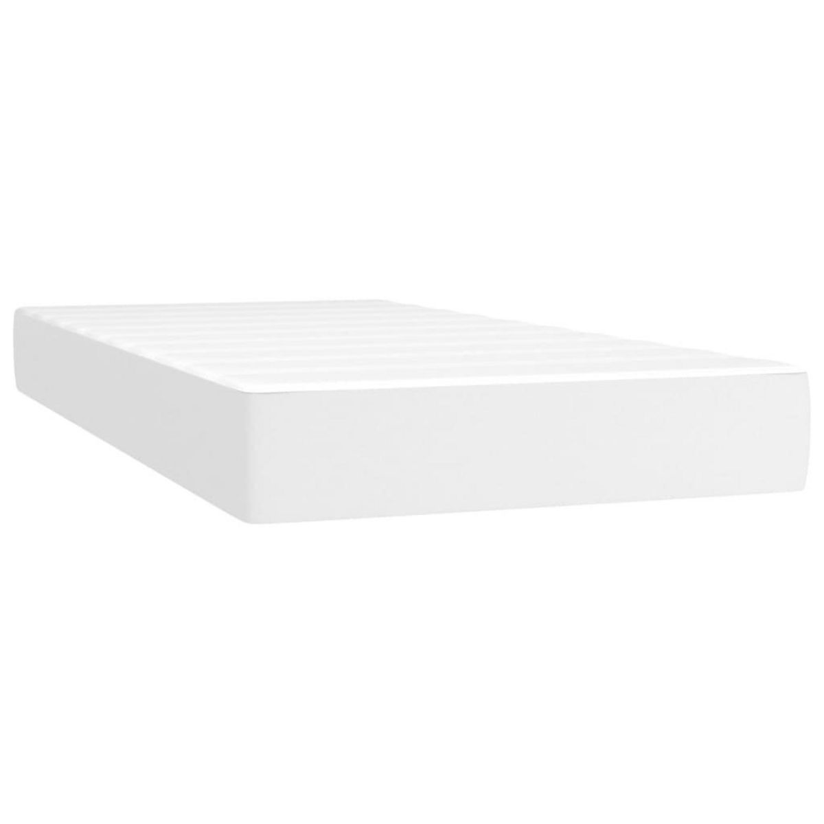 VIDAXL Sommier a lattes de lit avec matelas Blanc 200x200cm Similicuir