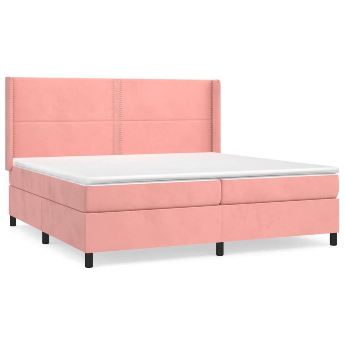 VIDAXL Sommier a lattes de lit avec matelas Rose 200x200 cm Velours