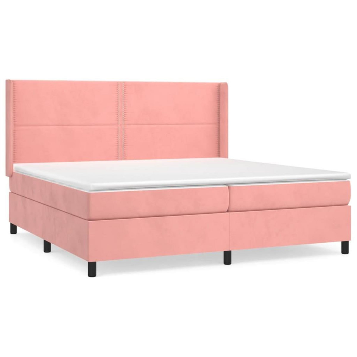 VIDAXL Sommier a lattes de lit avec matelas Rose 200x200 cm Velours