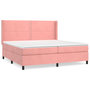 Voir la diapositive 2 : VIDAXL Sommier a lattes de lit avec matelas Rose 200x200 cm Velours