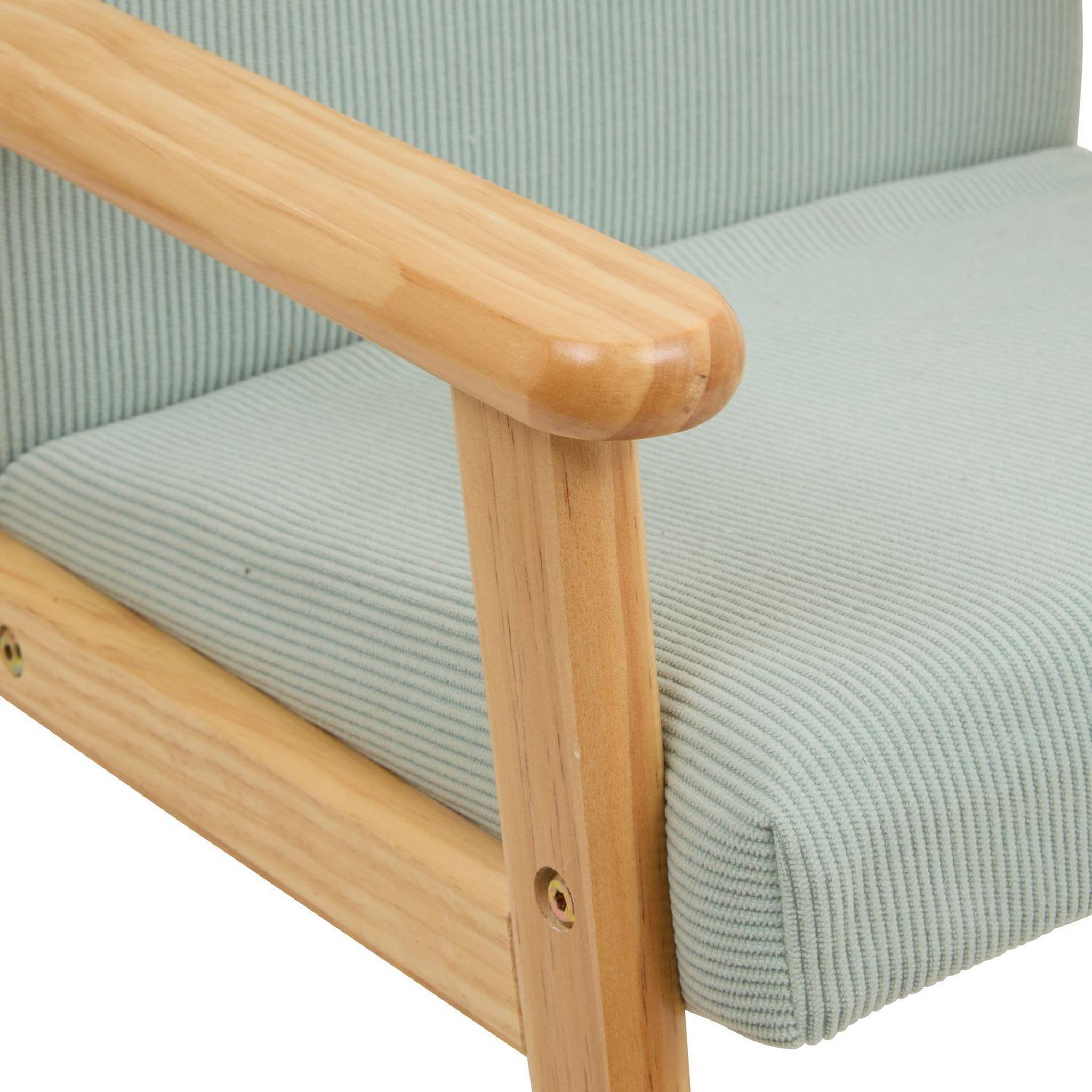 Voir la diapositive 3 : ATMOSPHERA Fauteuil enfant en velours côtelé basile - mer