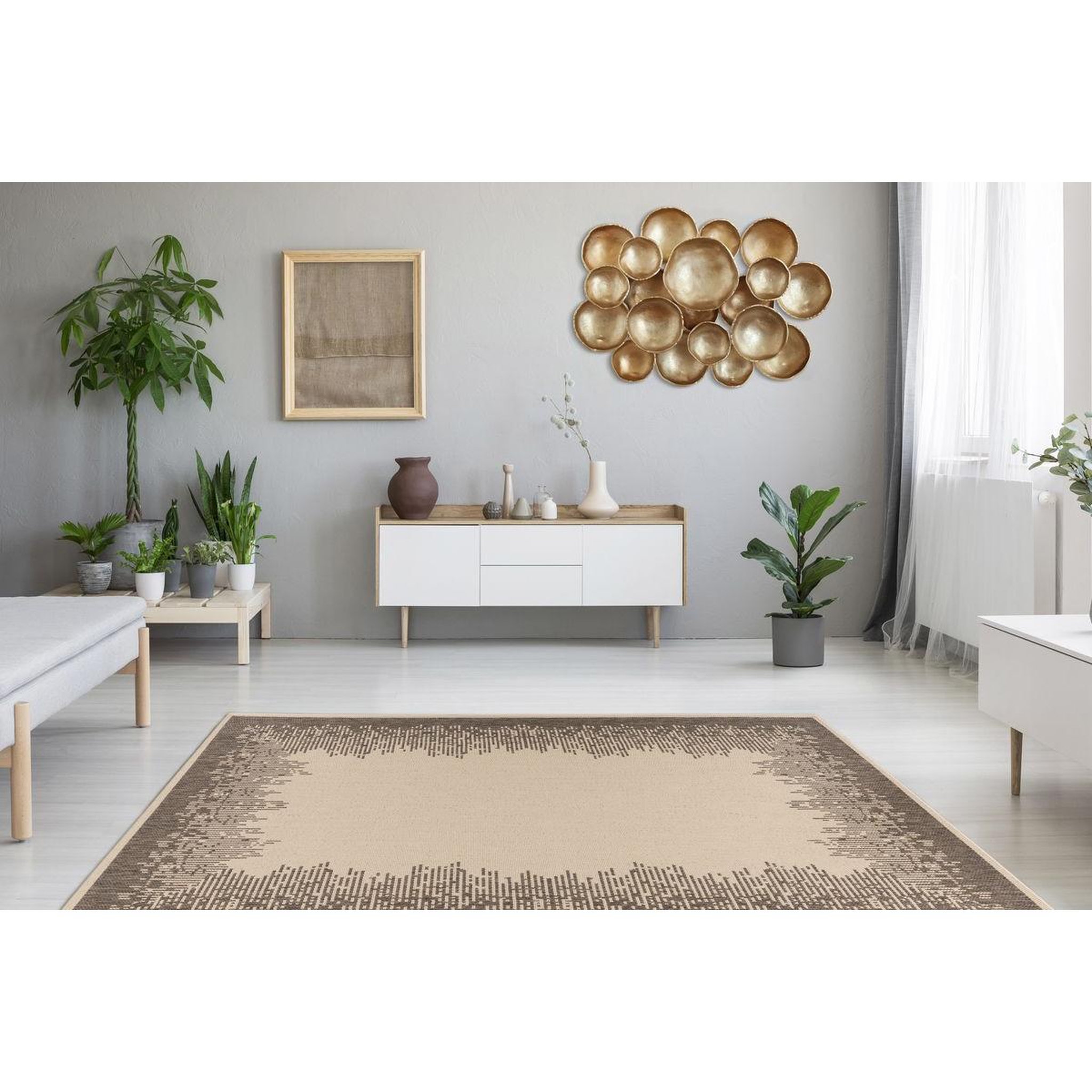 Voir la diapositive 3 : Paris Prix Tapis Imprimé à Poils Courts  Splash  Crème