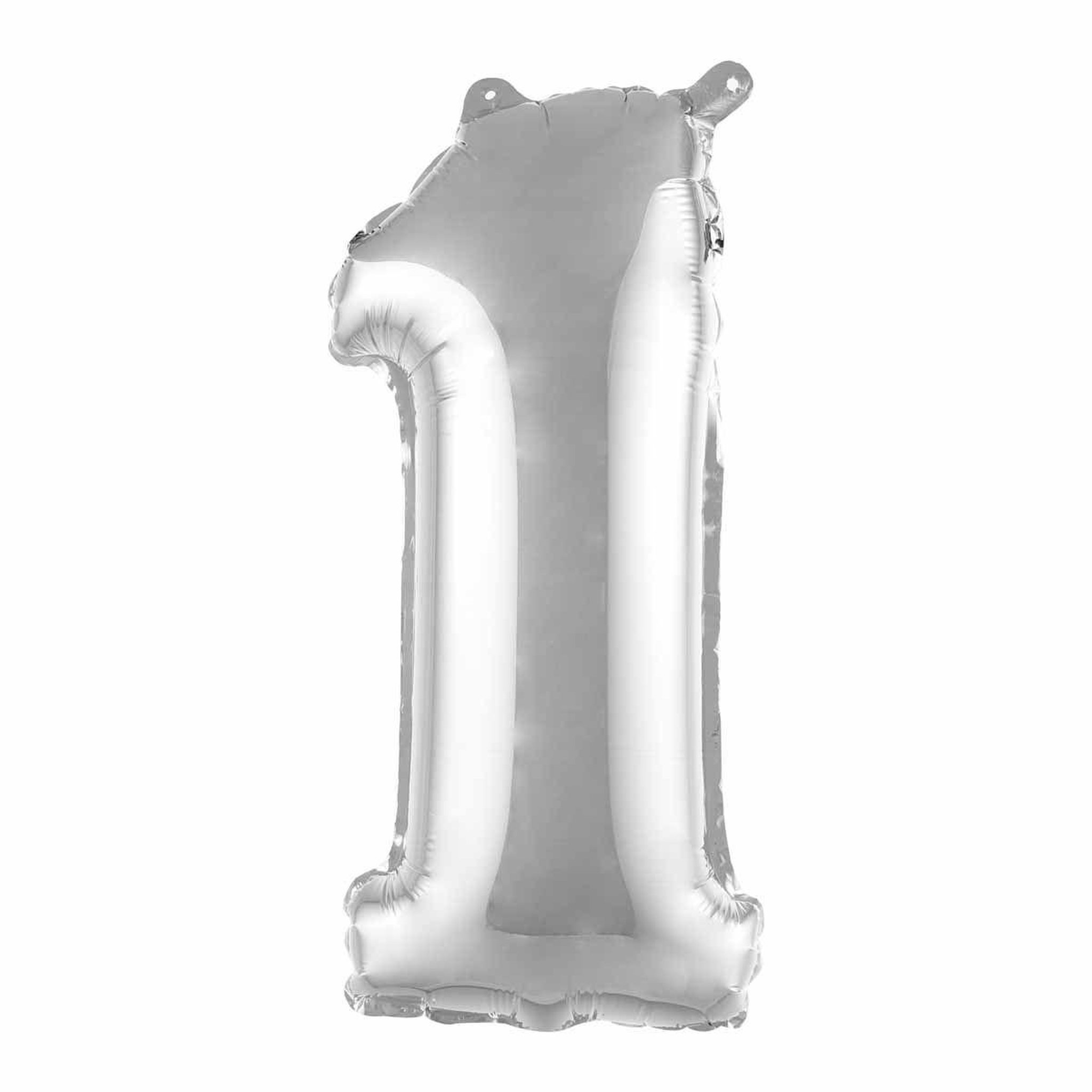 HOMEA Ballon Gonflable Métallisé  Chiffre 1  40cm Argent