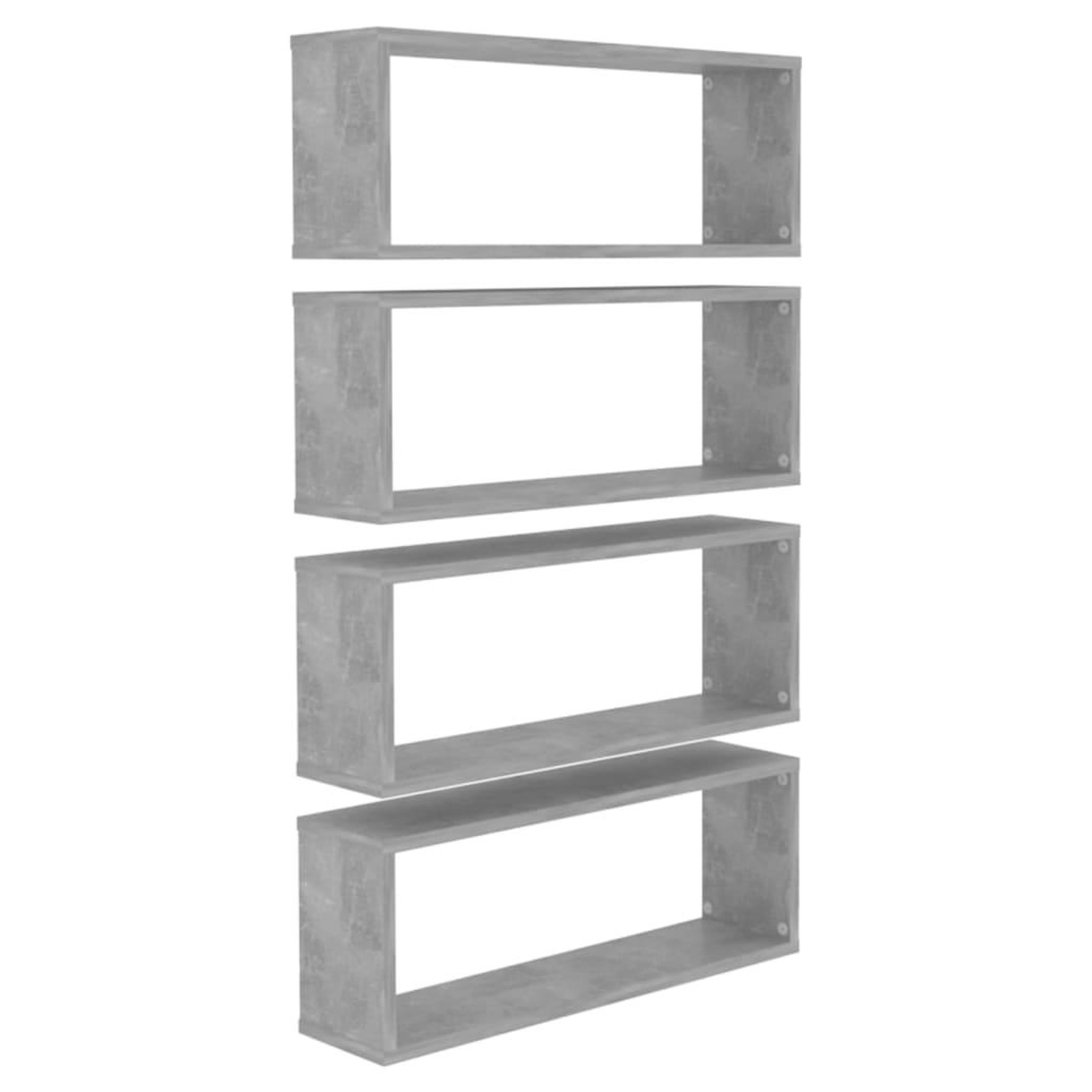 Voir la diapositive 2 : VIDAXL Etageres murales cube 4 pcs Gris beton Bois d'ingenierie
