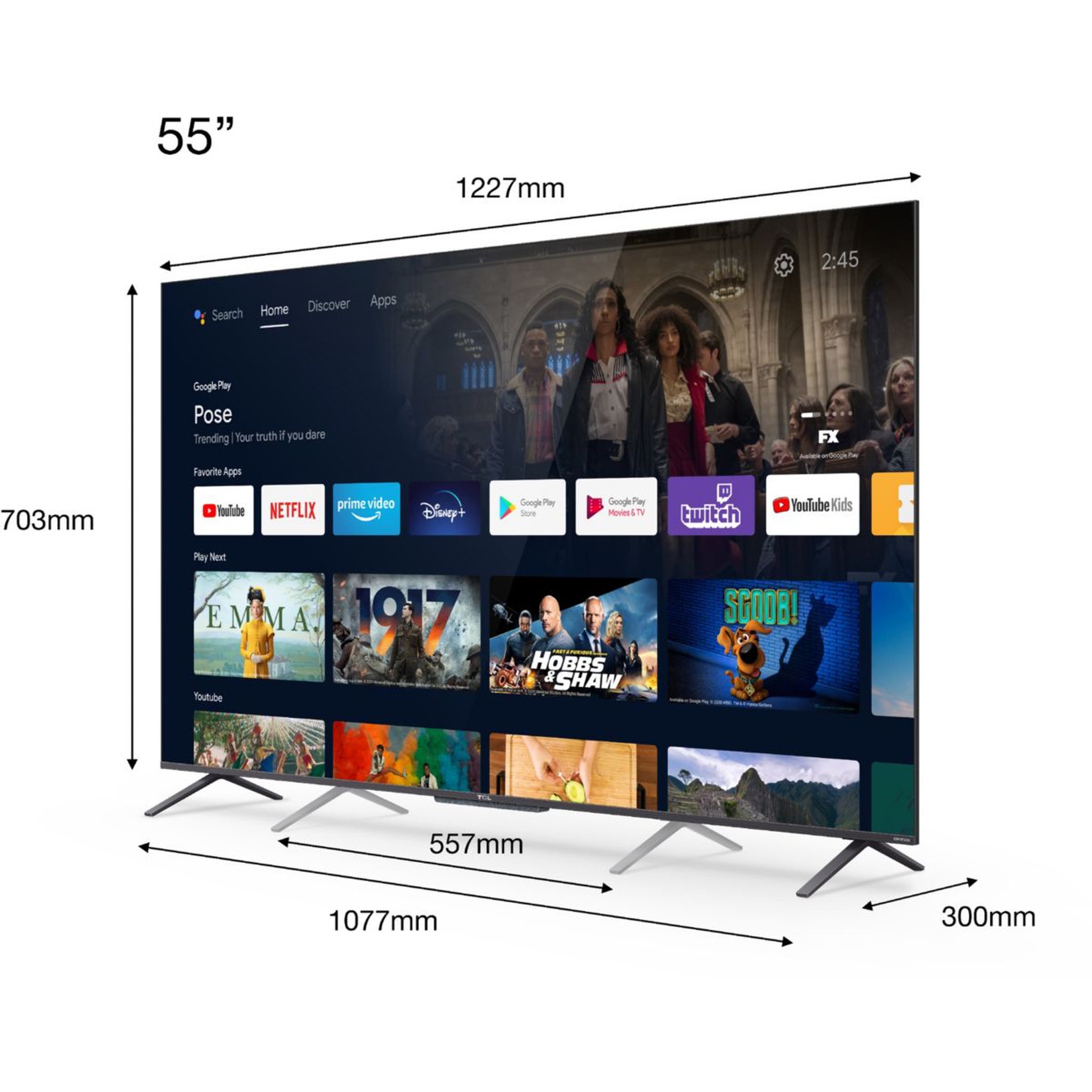 Voir la diapositive 5 : TCL TV QLED 55C725 Android TV