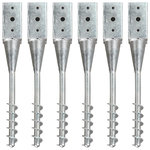 VIDAXL Piquets au sol 6 pcs Argente 7x7x56 cm Acier galvanise