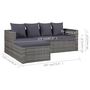 Voir la diapositive 6 : VIDAXL Salon de jardin 4 pcs avec coussins Resine tressee Gris