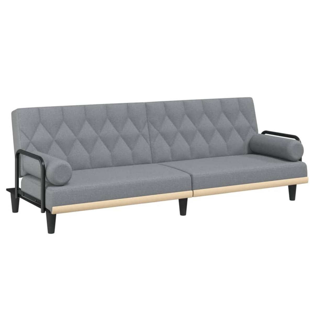 VIDAXL Canape-lit avec accoudoirs gris clair tissu