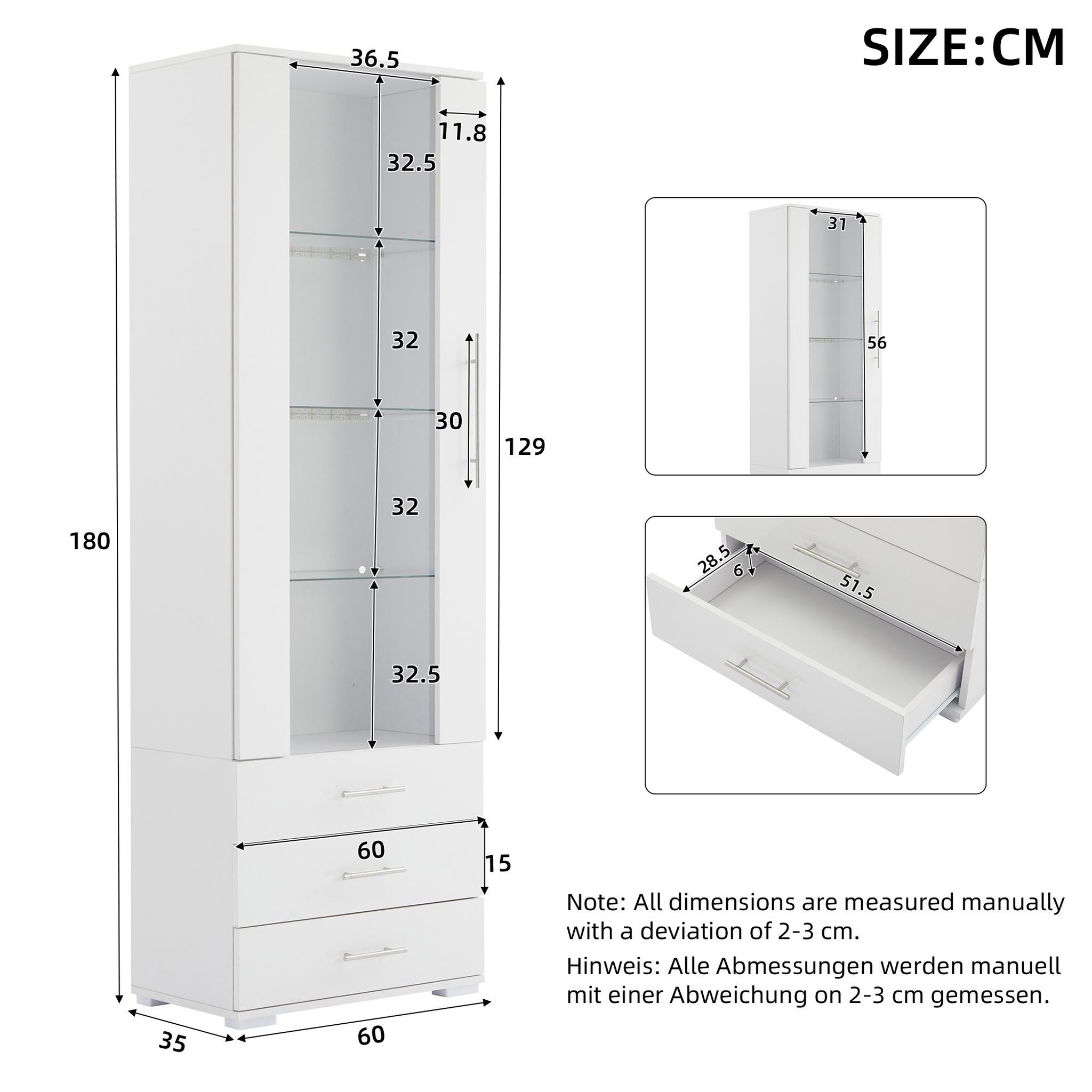 Voir la diapositive 3 : MERAX Vitrine 3 étagères led