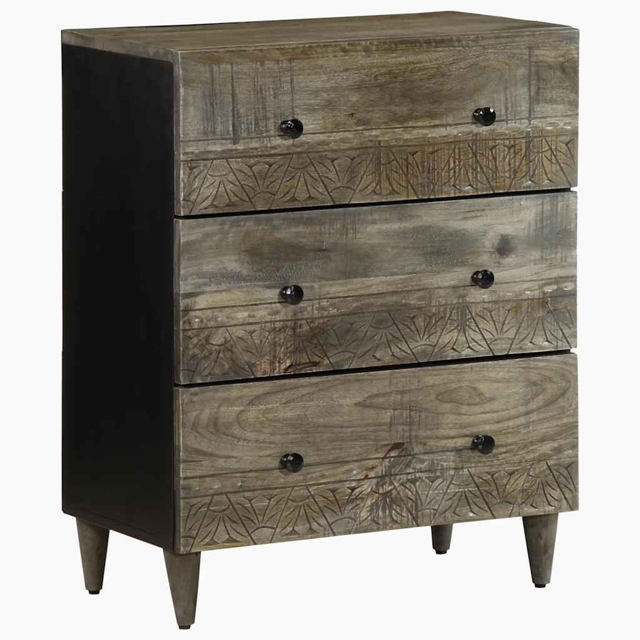Voir la diapositive 2 : VIDAXL Buffets 2 pcs gris clair 60x33,5x75 cm bois de manguier massif