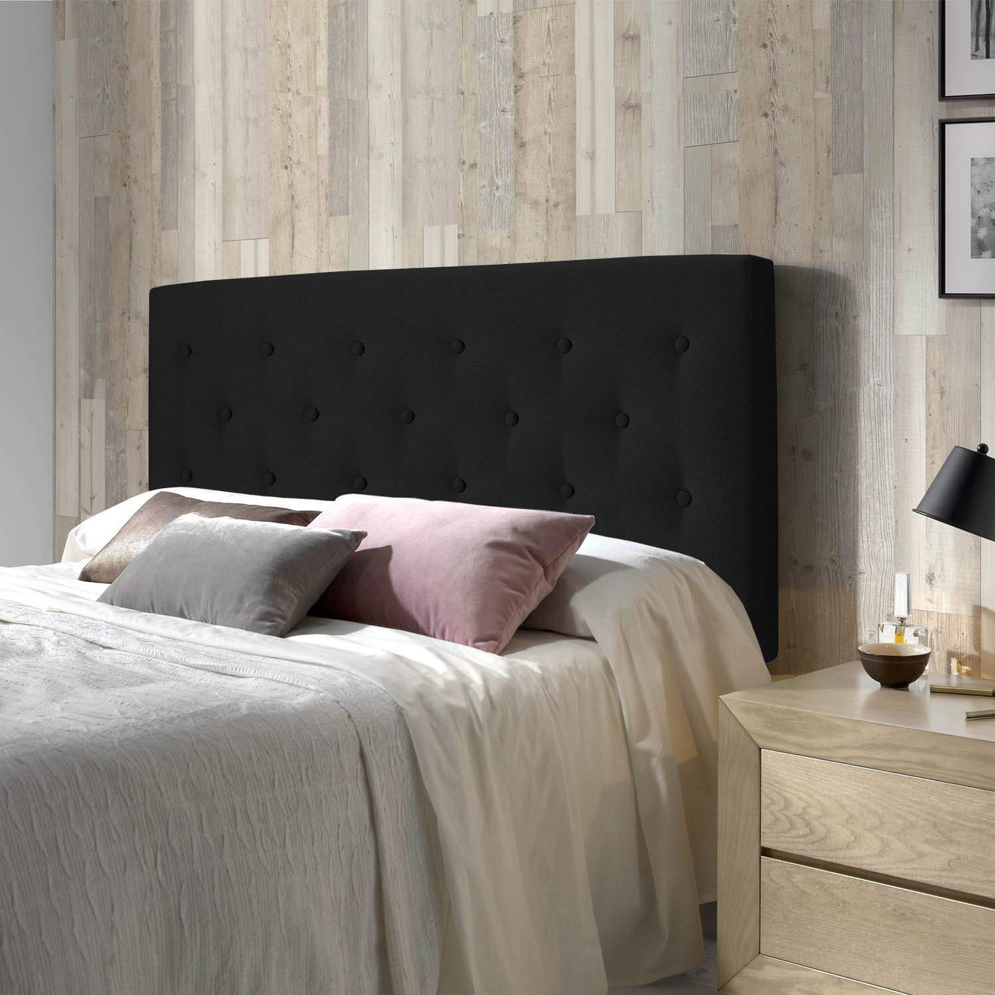 Voir la diapositive 2 : MARCKONFORT Tête de lit Oslo 150x100 cm, capitonnée Tissu Anthracite, Épaisseur de 8 cm