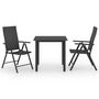 Voir la diapositive 2 : VIDAXL Ensemble a manger de jardin 3 pcs noir