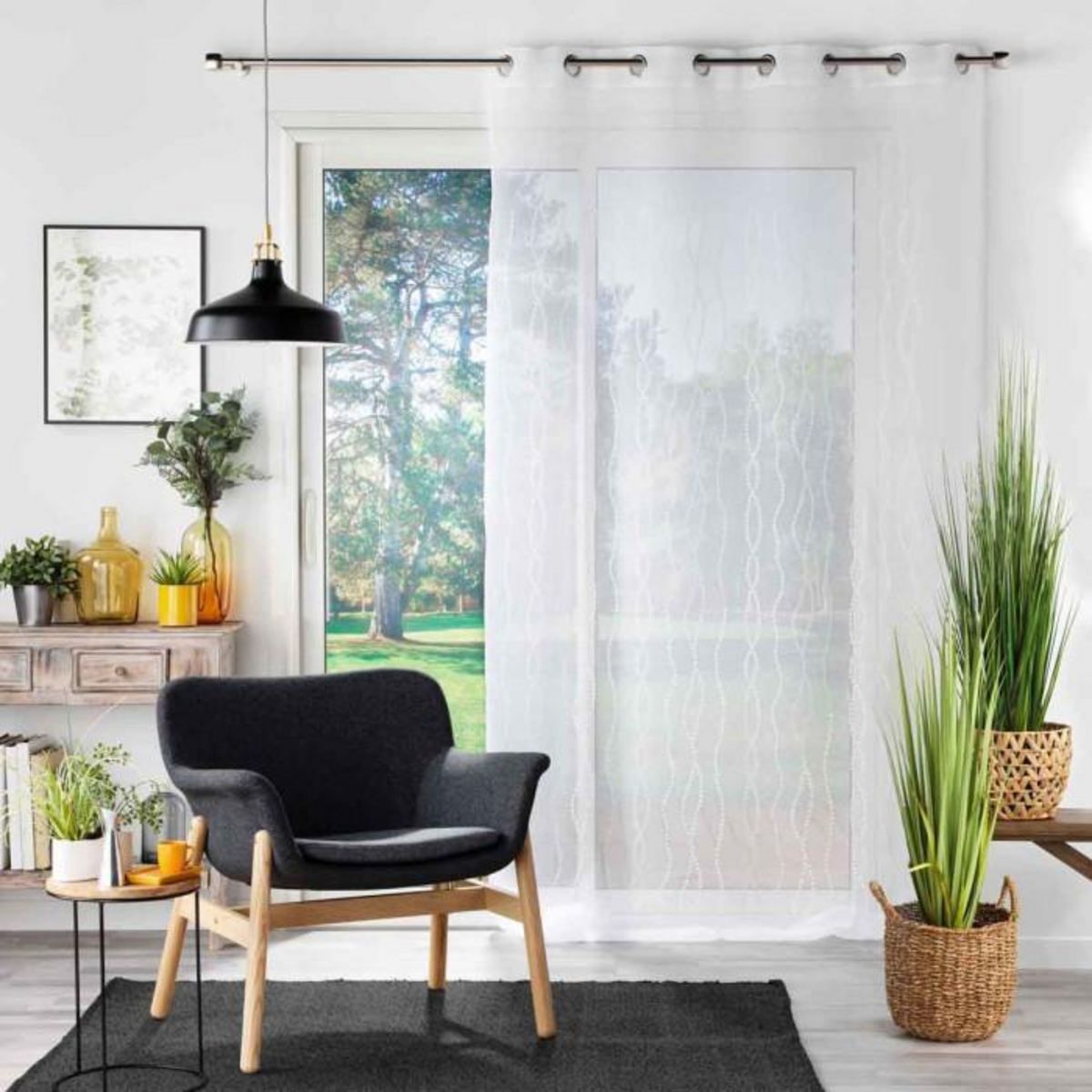 Paris Prix Rideau Voilage à Œillets  Colyne  140x240cm Blanc