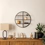 Voir la diapositive 4 : ATMOSPHERA Étagère Murale Avec Miroir  Zina  56cm Noir