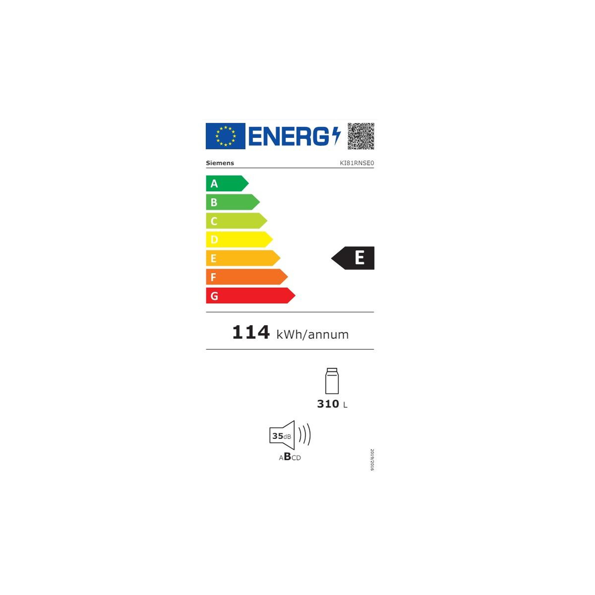 Voir la diapositive 2 : Siemens Réfrigérateur 1 porte intégrable à glissière 310l - ki81rnse0