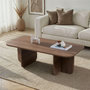 Voir la diapositive 2 : TOILINUX Table basse design effet bois foncé LEANDRO - Marron