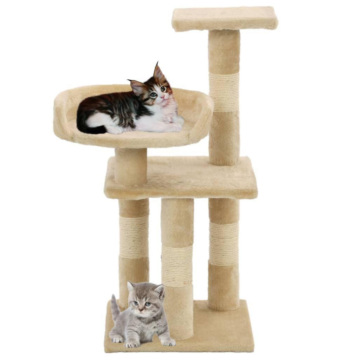 VIDAXL Arbre a chat avec griffoirs en sisal 65 cm Beige