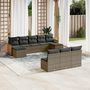 Voir la diapositive 1 : VIDAXL Salon de jardin avec coussins 10 pcs gris resine tressee