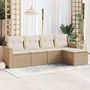 Voir la diapositive 1 : VIDAXL Salon de jardin avec coussins 5 pcs beige resine tressee