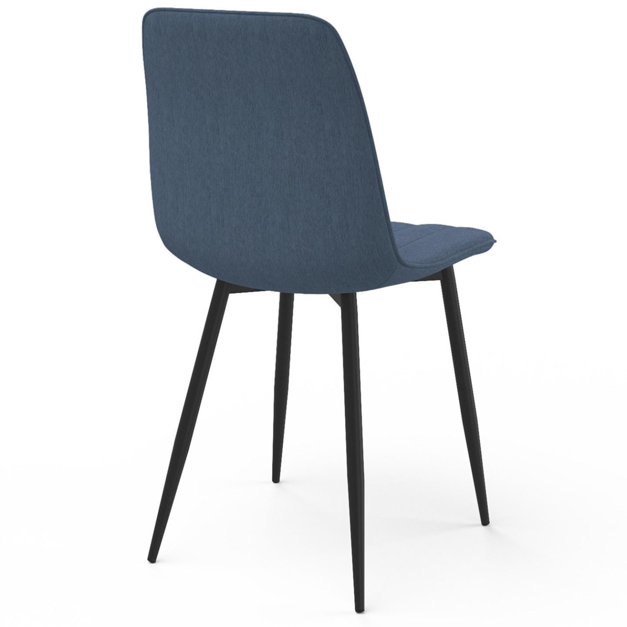 Voir la diapositive 4 : ID MARKET Lot de 6 chaises mira en tissu bleu pour salle à manger