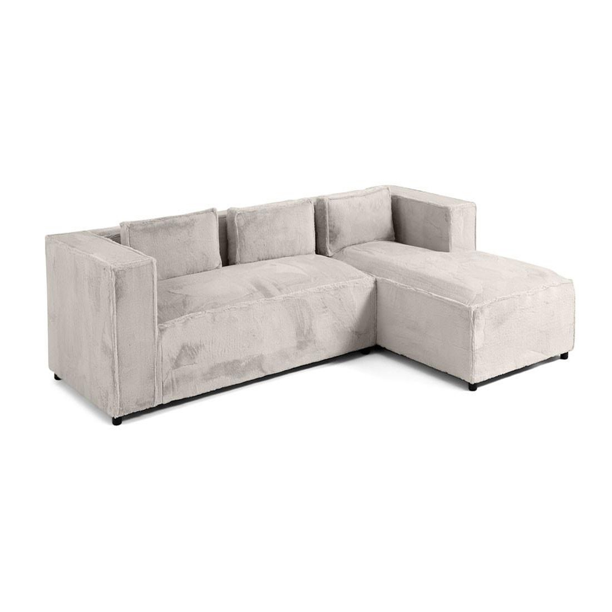 Voir la diapositive 2 : LISA DESIGN Stella - canapé d'angle droit - 4 places - en fausse fourrure