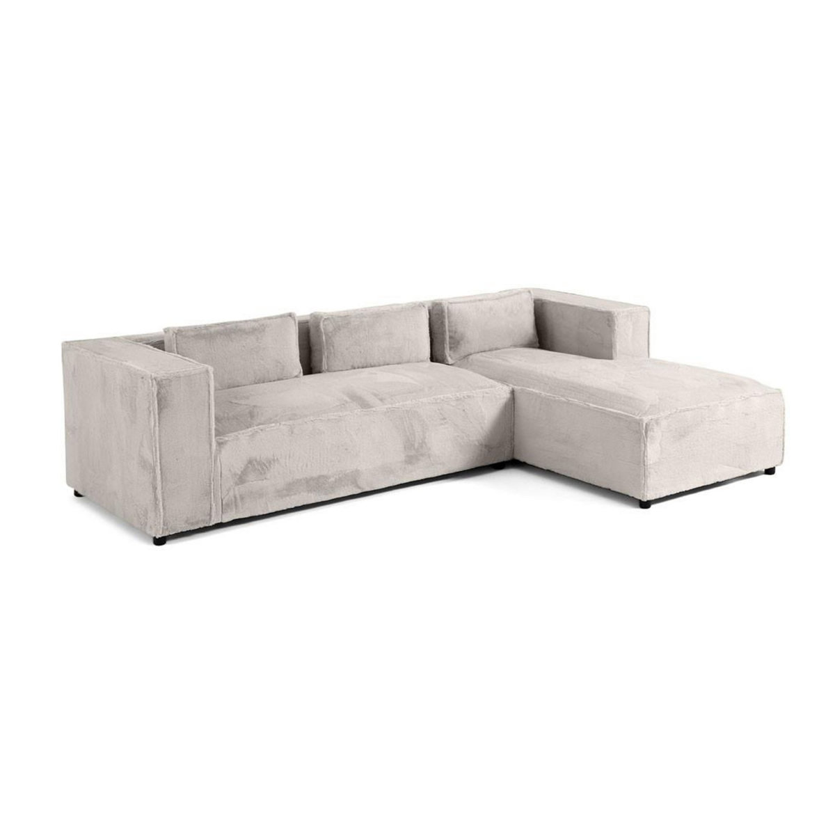 LISA DESIGN Stella - canapé d'angle droit - 4 places - en fausse fourrure