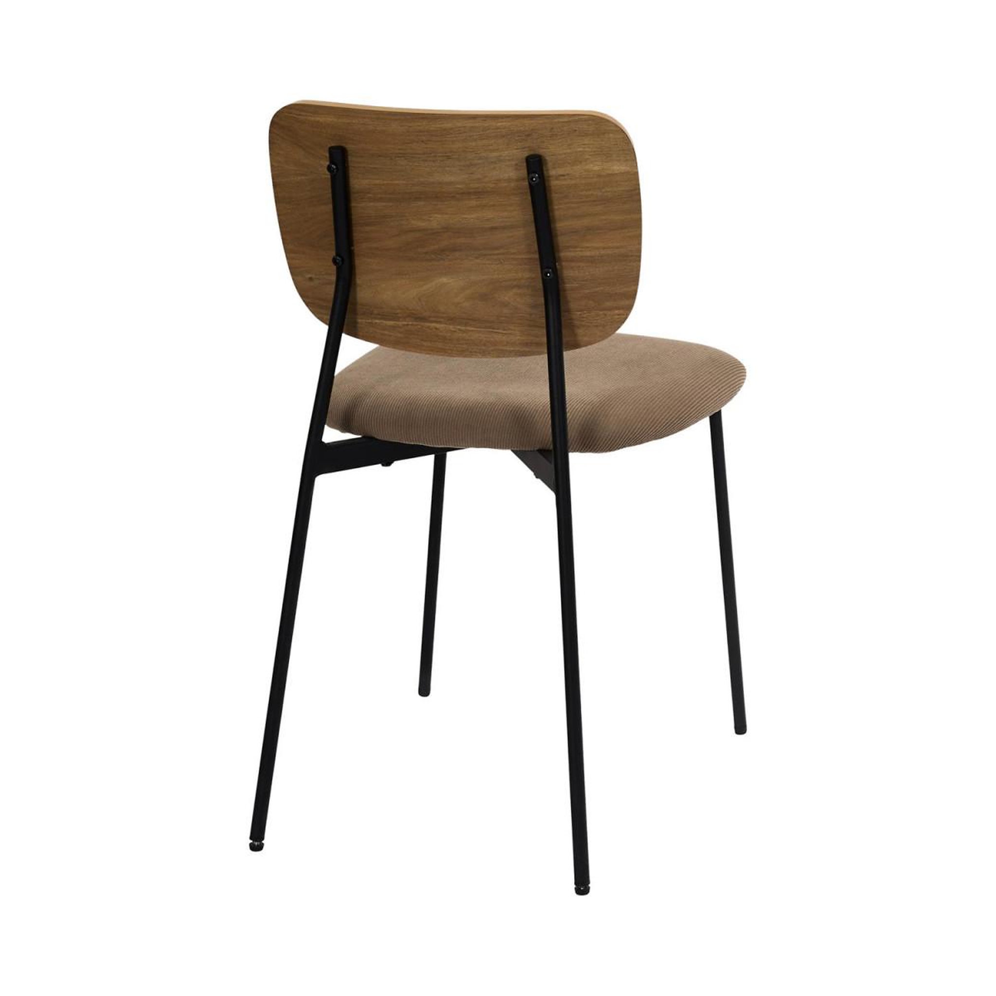 Voir la diapositive 5 : The Home Deco Factory Lot de 4 chaises côtelées bois  jules  77cm taupe