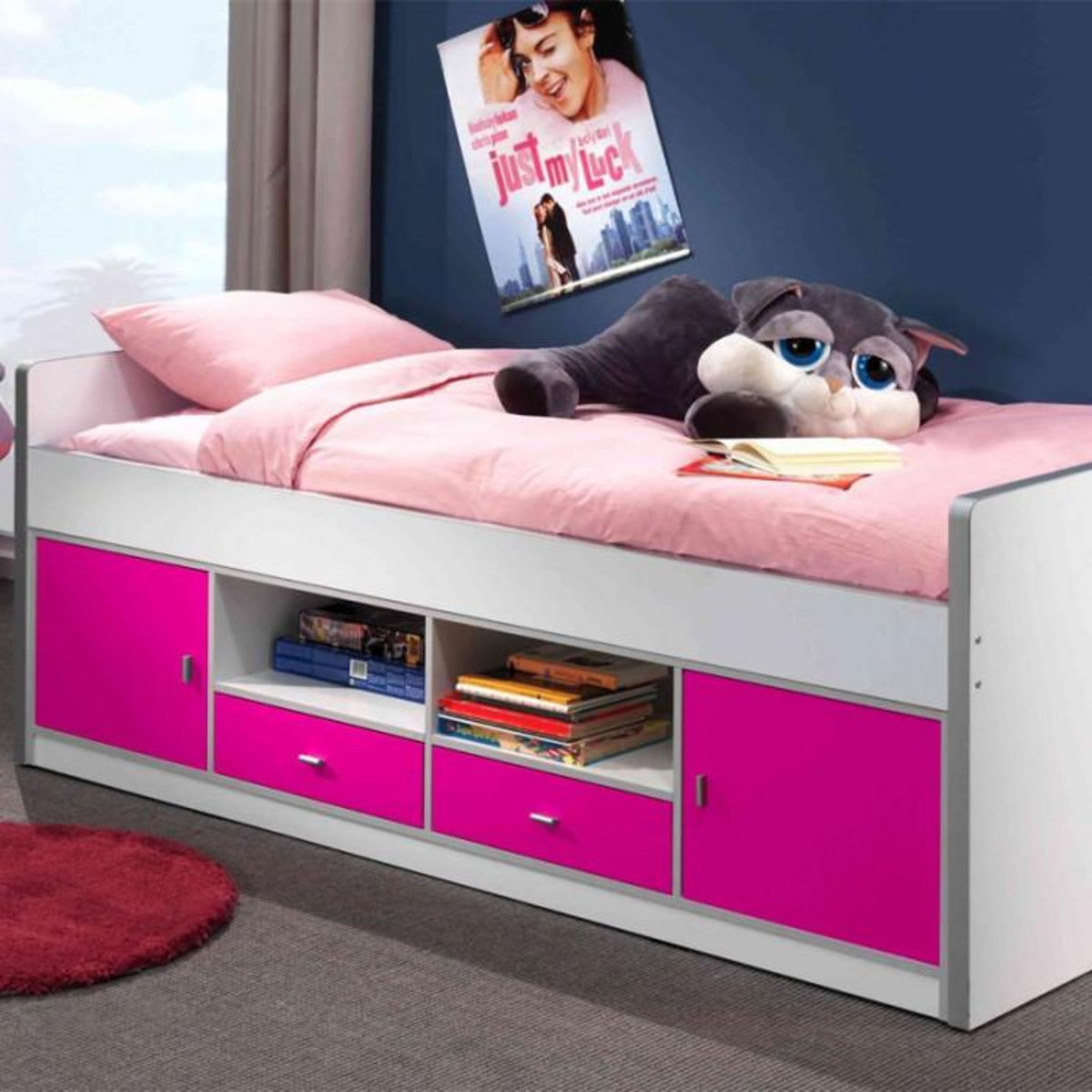 Paris Prix Lit Capitaine Enfant  Bonny  90x200cm Fuchsia