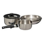 FIVE Batterie de cuisine en inox avec poignée amovible - 6 pièces