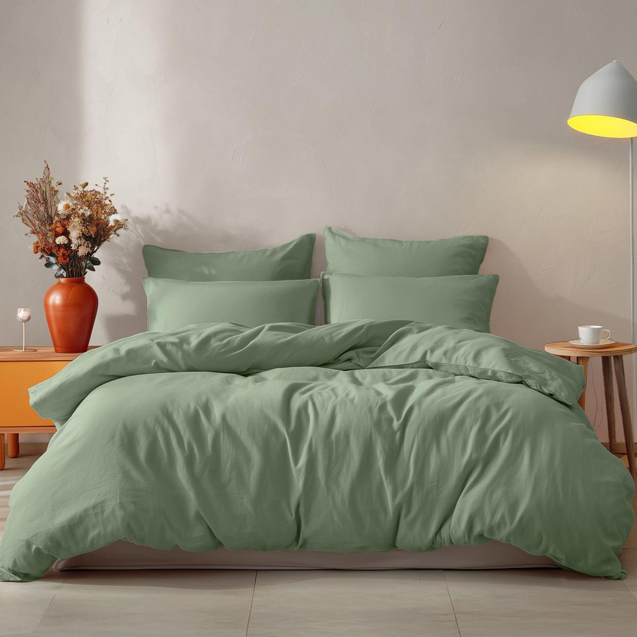 Voir la diapositive 5 : Sensei Maison Parure housse de couette avec 2 taies 65x65 cm en coton STUDIO