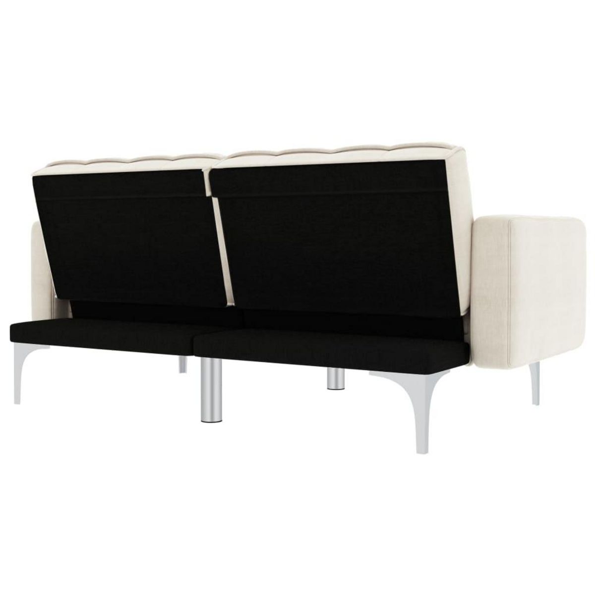 VIDAXL Canape-lit creme tissu