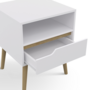 Voir la diapositive 6 : ID MARKET Lot de 2 tables de chevet HELSINKI scandinaves 1 tiroir avec niche blanc