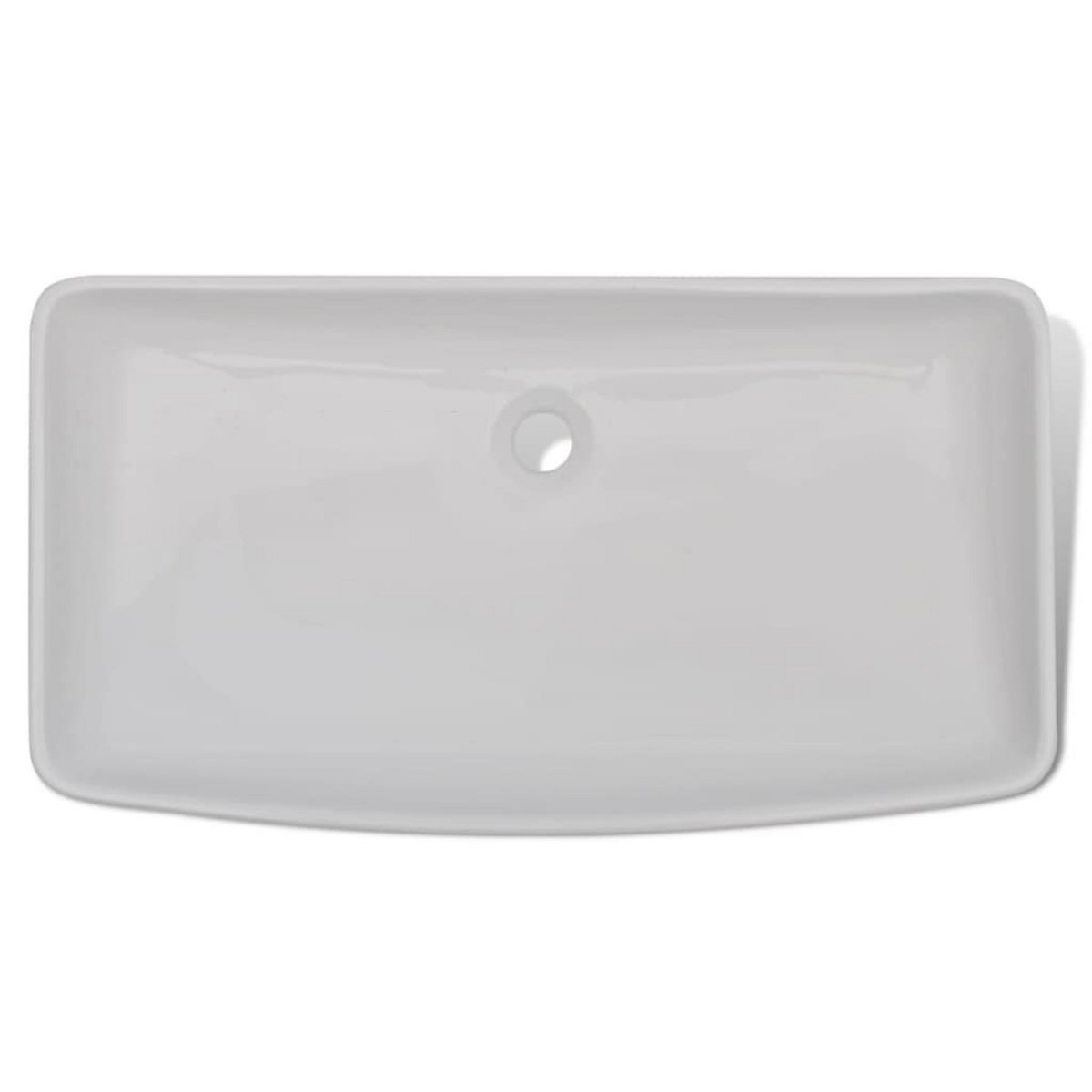 VIDAXL Lavabo et mitigeur Ceramique Rectangulaire Blanc