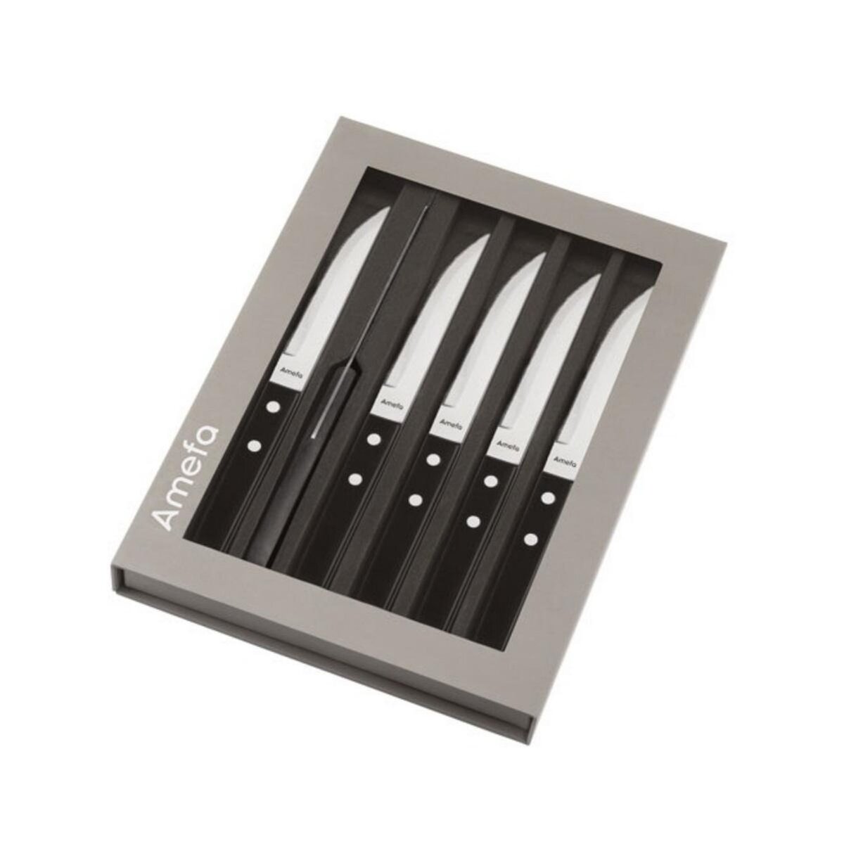 Amefa Coffret 6 couteaux à steak / pizza noir - 700000MB02BR1