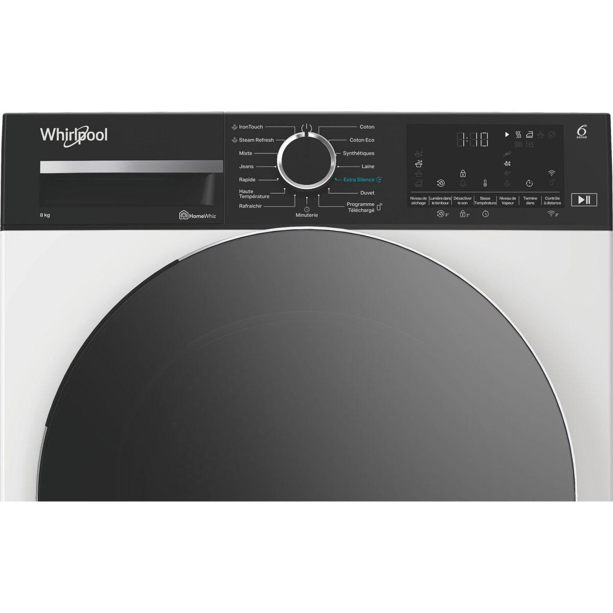 Voir la diapositive 5 : Whirlpool Sèche linge pompe à chaleur CWD86MWBRFR 8kg - Soin quotidien & Ultra-silencieux & Basse consommation