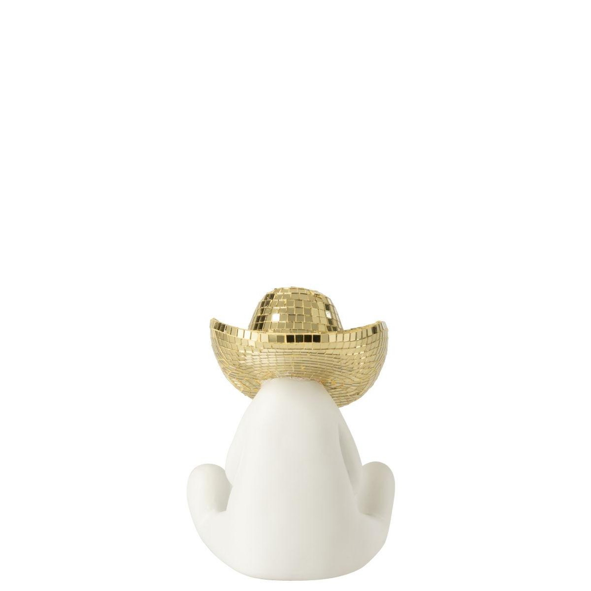 Voir la diapositive 4 : J-LINE Statuette cowboy en résine  mosaïque  18cm blanc