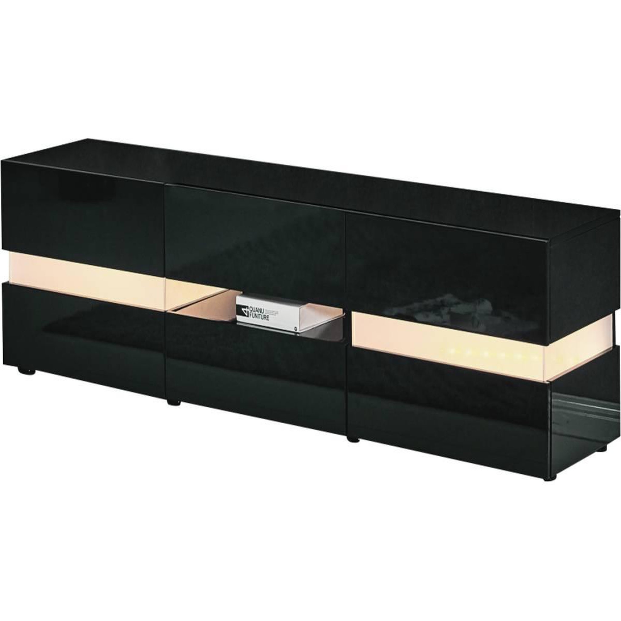 Voir la diapositive 3 : Habitat et Jardin Meuble TV LED  Vida' - 177 x 39 x 45 cm - Blanc laqué
