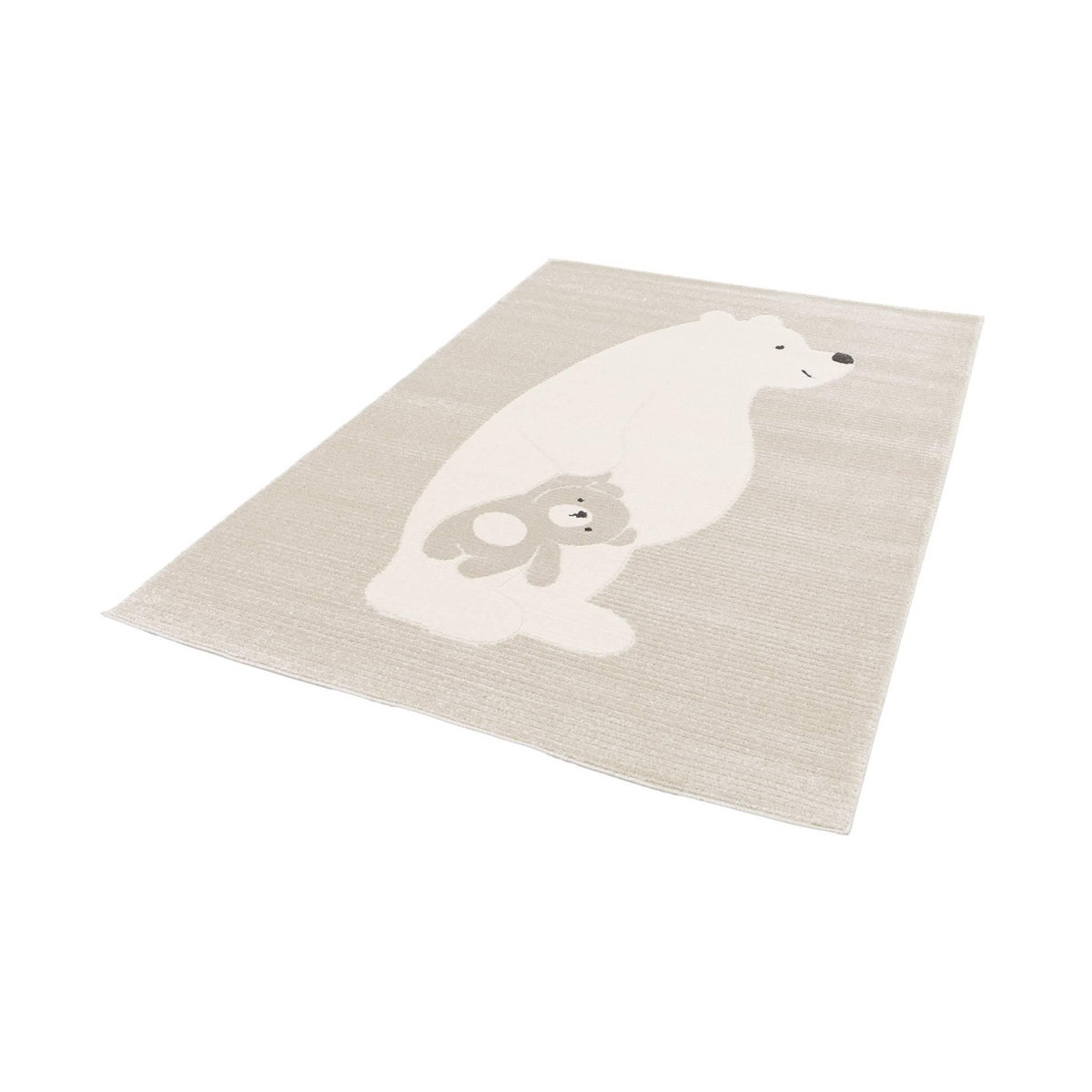 SWEEEK Tapis enfant beige / crème, tapis intérieur oursons, poils ras