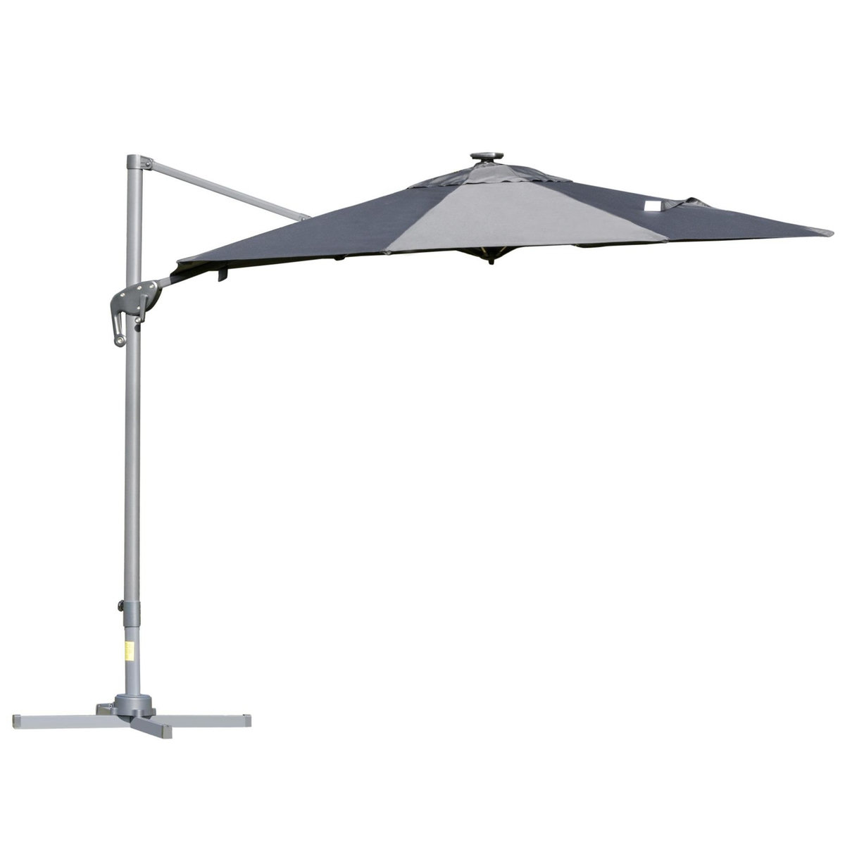 OUTSUNNY Parasol déporté octogonal parasol LED inclinable pivotant manivelle piètement acier dim. Ø 3 x 2,48H m gris