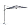 Voir la diapositive 1 : OUTSUNNY Parasol déporté octogonal parasol LED inclinable pivotant manivelle piètement acier dim. Ø 3 x 2,48H m gris