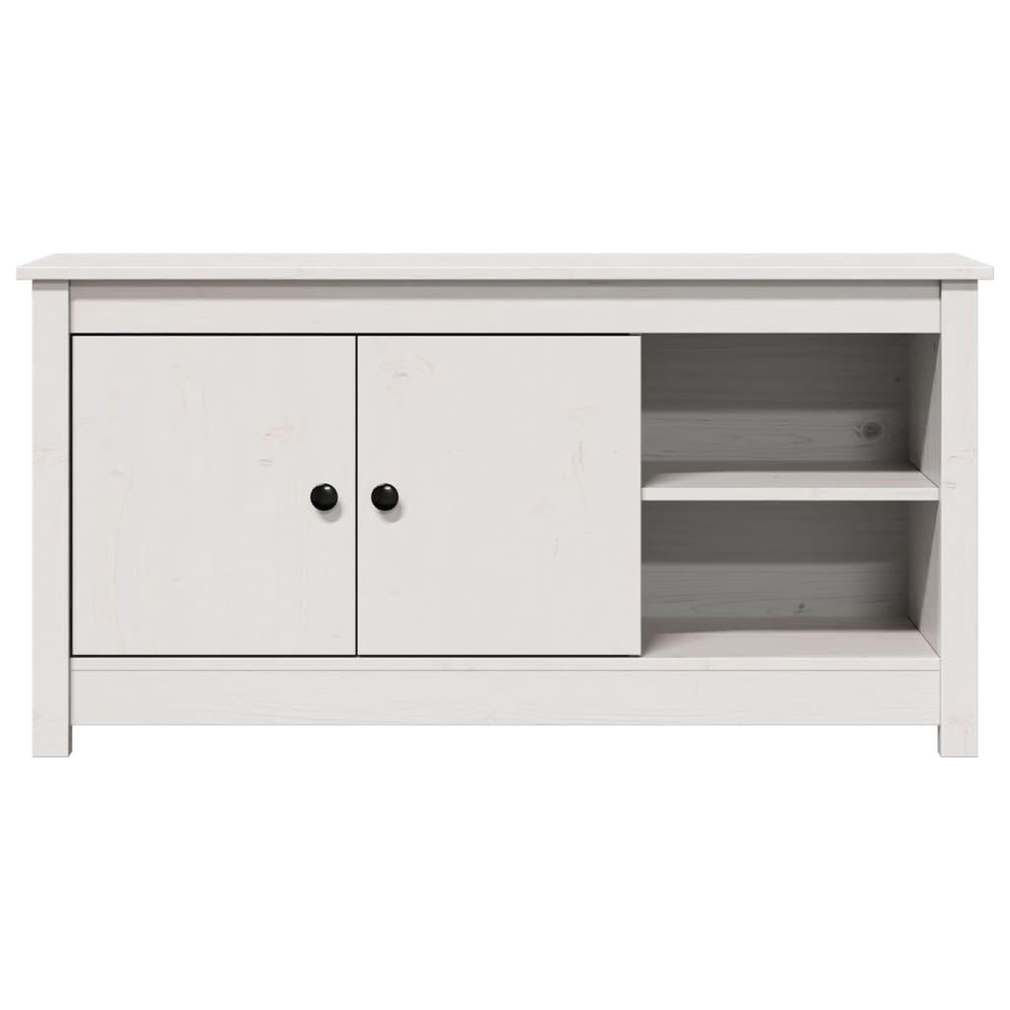 Voir la diapositive 4 : VIDAXL Meuble TV Blanc 103x36,5x52 cm Bois de pin massif