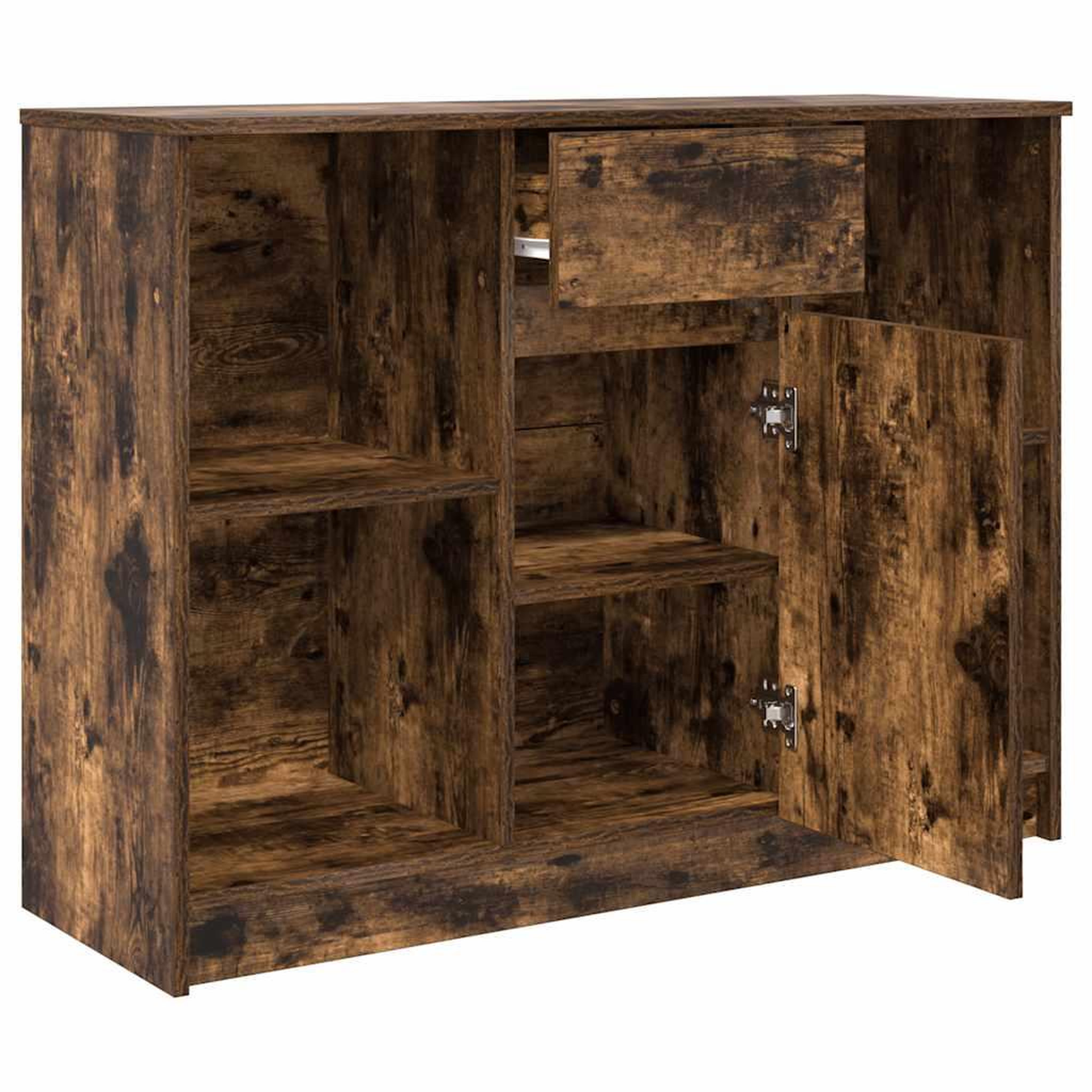 Voir la diapositive 5 : VIDAXL Buffet avec tiroir chene fume 101x35x76 cm bois d'ingenierie