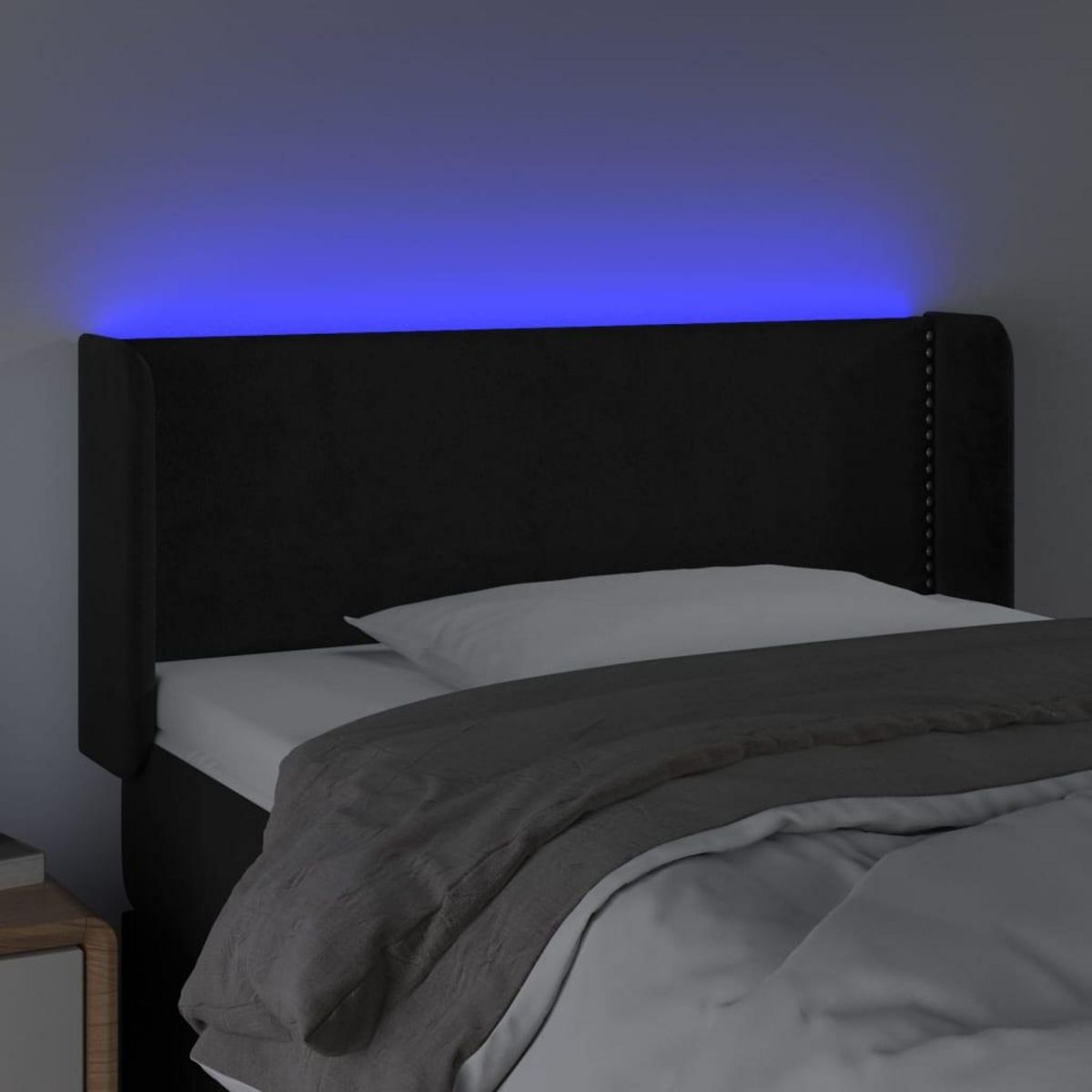 VIDAXL Tete de lit a LED Noir 103x16x78/88 cm Velours