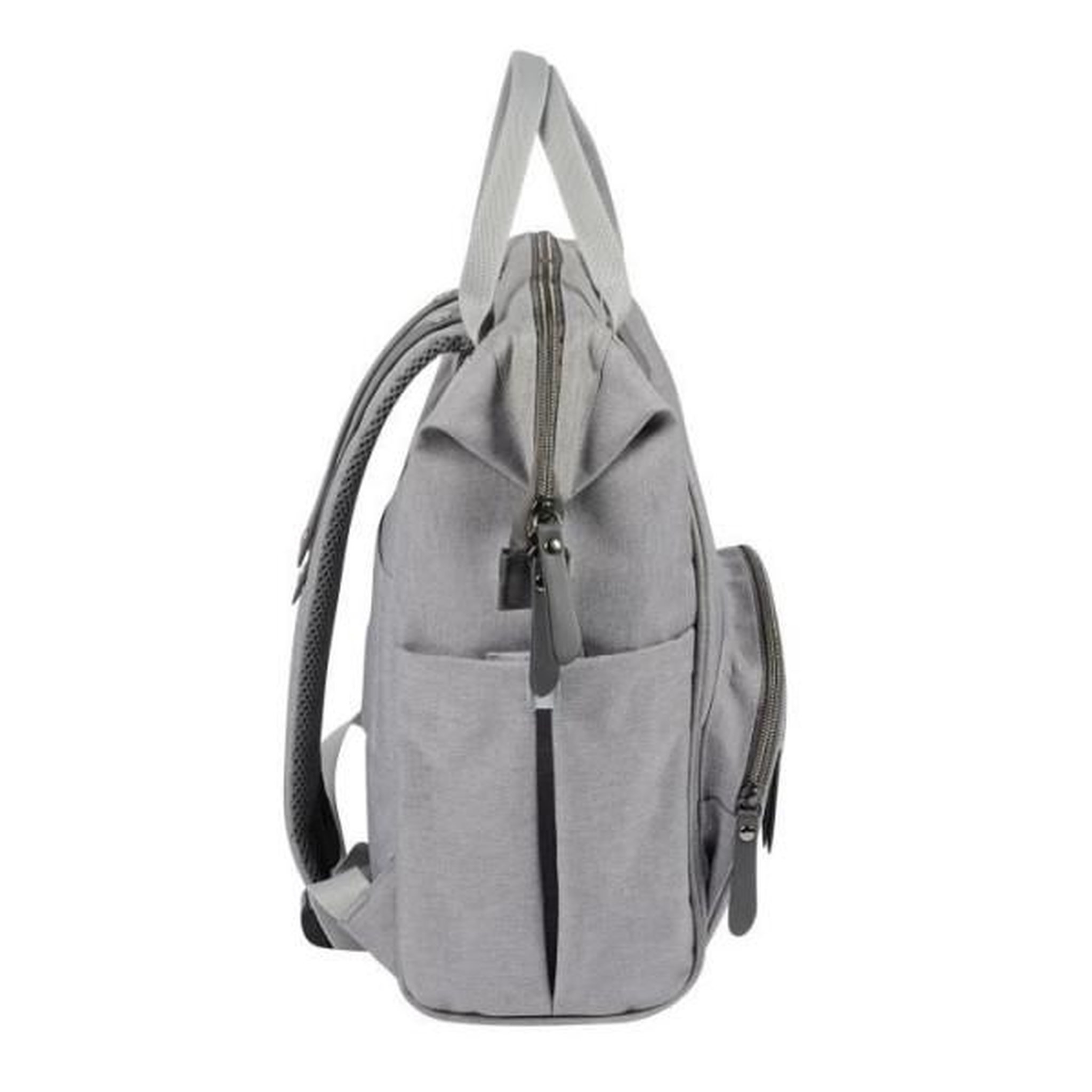 Voir la diapositive 4 : MARKET24 BEABA Sac a Dos a Langer pour Bébé Wellington, Grande capacité de rangement, Tapis a langer inclus, Grande ouverture, Gris