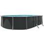 Voir la diapositive 3 : trigano Piscine ovale hors sol en acier grs anthracite VARUNA 6,30x3,90m