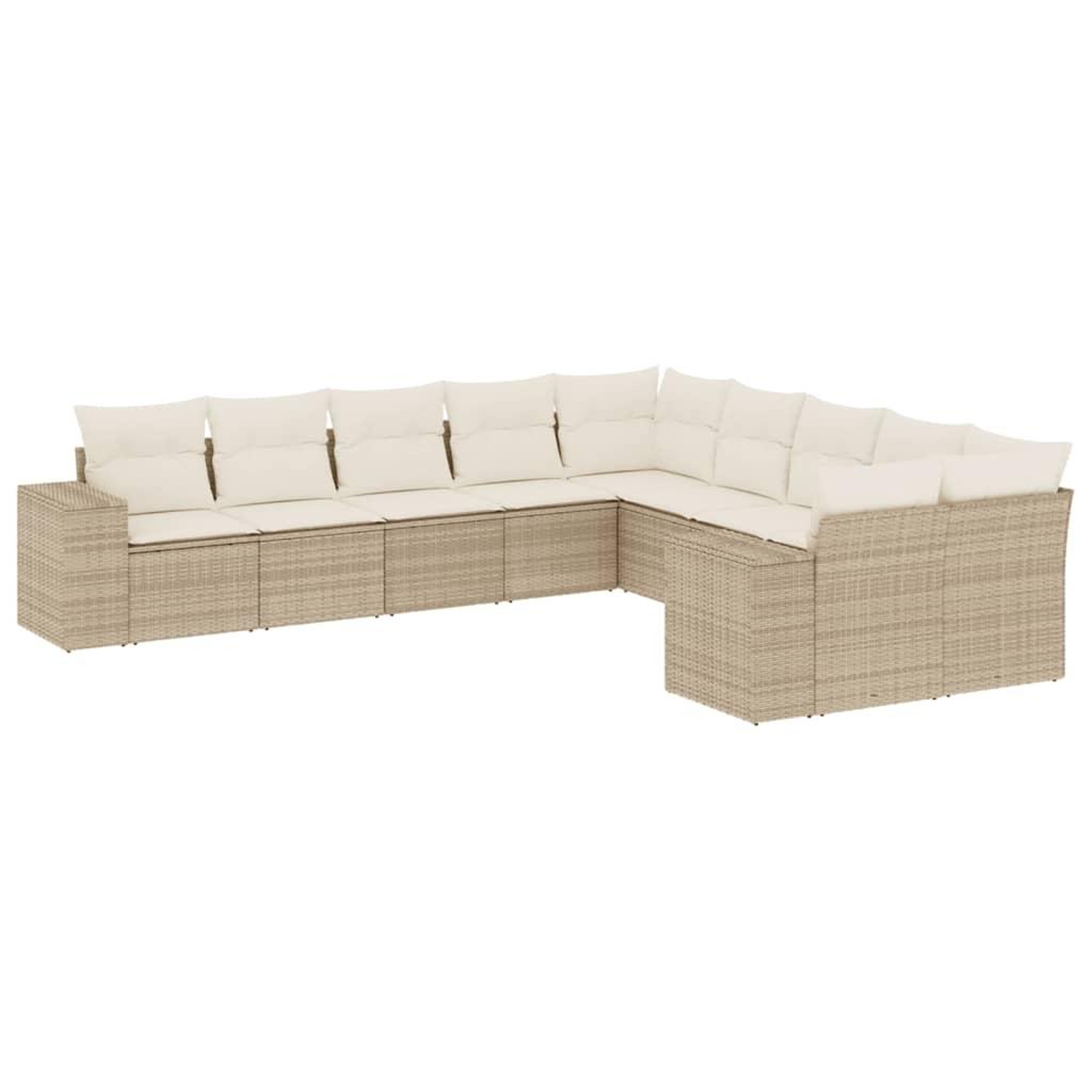 Voir la diapositive 2 : VIDAXL Salon de jardin avec coussins 10 pcs beige resine tressee